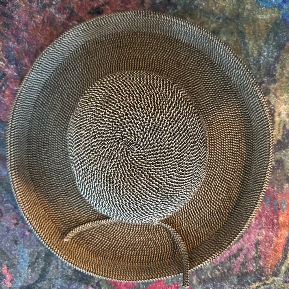 Sunday Sun Hat black & wheat woven, packable, keeps its shape